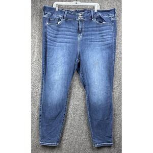 Torrid Super Medium Wash Denim Buttonfly Jeggings Women's Size 26R
